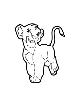 Lively Lion Strolling Sindbad Coloring Page