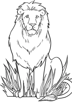 Simple Lion Coloring Page