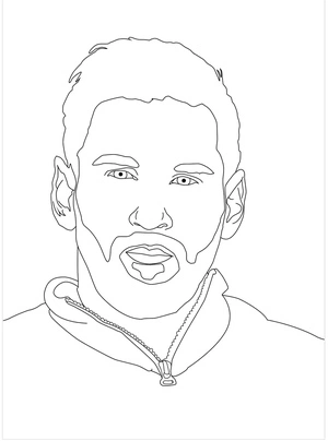 Elderly Lionel Messi Coloring Page