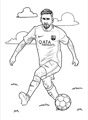 Exciting Messi Coloring Page
