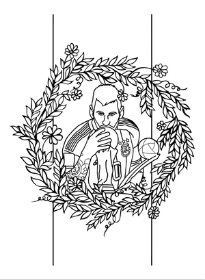 Printable Coloring Page featuring Messi Coloring Page