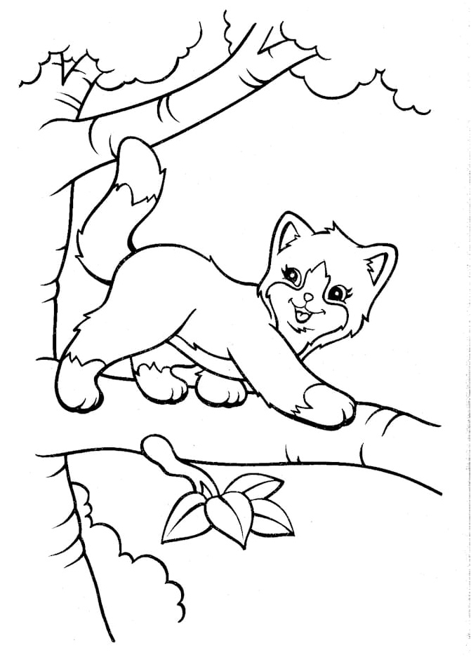 Kitty by Lisa Frank Coloring Page