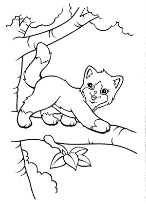 Kitty by Lisa Frank Coloring Page