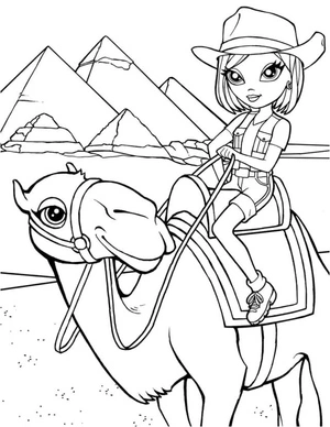 Lisa Frank Riding a Camel Coloring Page
