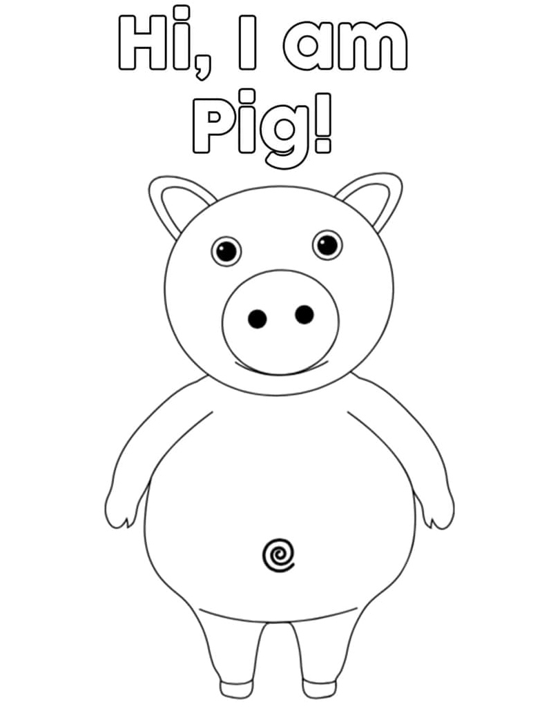 Baby pig from Little Baby Bum Coloring Page