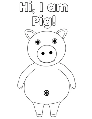 Baby pig from Little Baby Bum Coloring Page