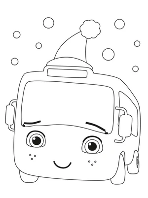 Christmas Bus for Little Baby Bum Coloring Page