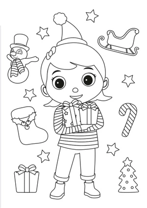 Cute Baby Mia from Little Baby Bum Coloring Page