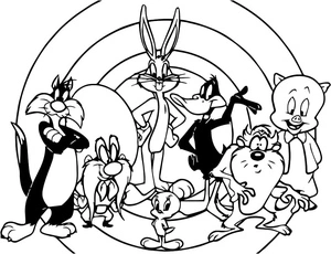 Characters from Looney Tunes Coloring Page