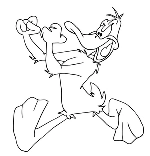 Daffy Duck from the Looney Tunes gang Coloring Page