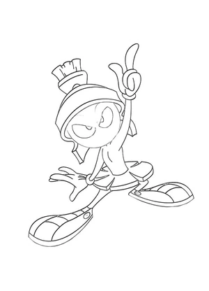 Marvin from Looney Tunes Coloring Page