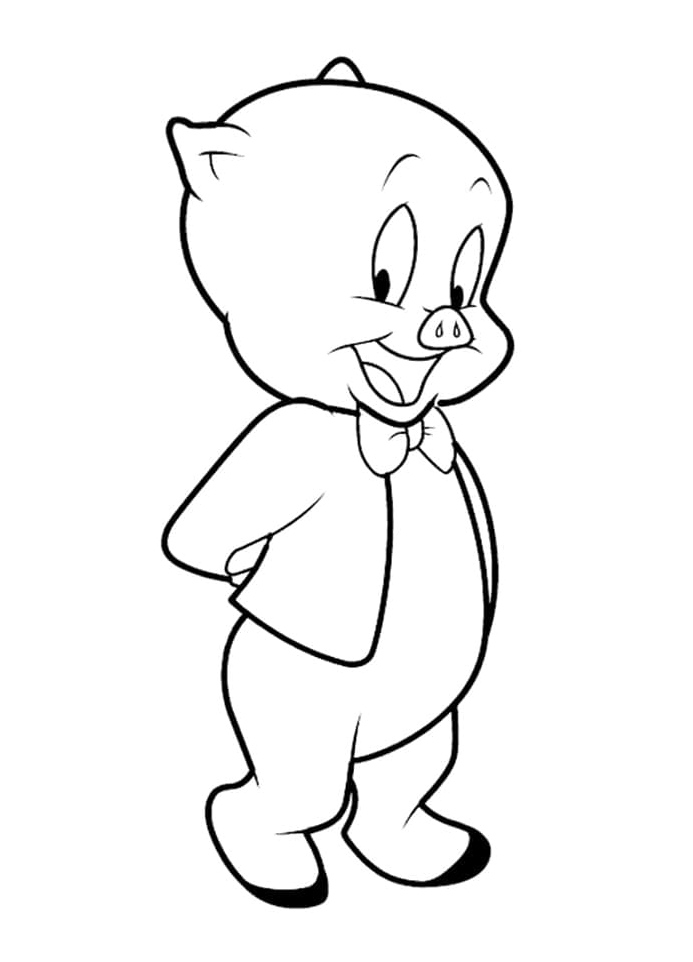 Porky Pig coloring page for free Coloring Page