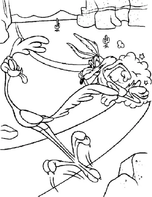 Road Runner and Wile E. Coyote Coloring Page
