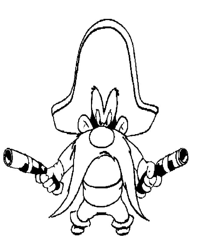 Yosemite Sam from Looney Tunes Coloring Page