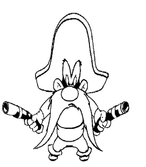 Yosemite Sam from Looney Tunes Coloring Page