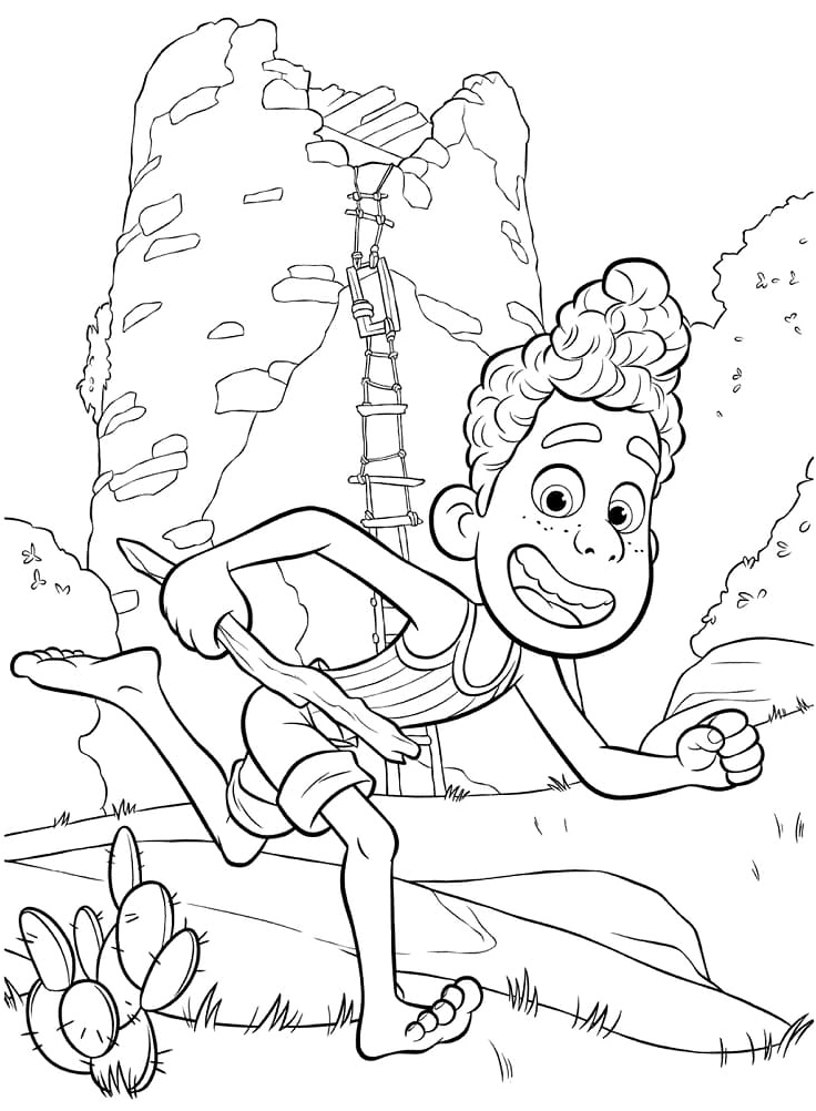 Change Alberto's name for the coloring page to Luca's friend, Alberto. Coloring Page
