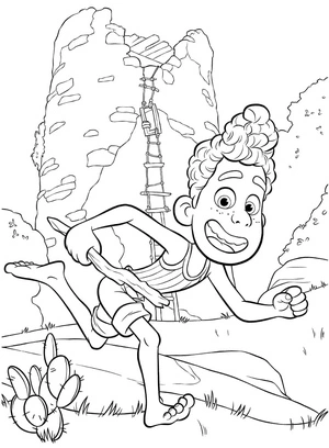 Change Alberto's name for the coloring page to Luca's friend, Alberto. Coloring Page