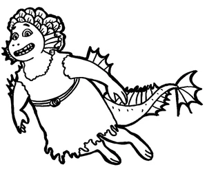 Create a coloring page of Daniela Paguro from the movie Luca. Coloring Page