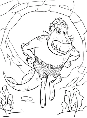 Lorenzo the Hermit Crab from the movie Luca Coloring Page