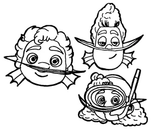 Luca, Alberto, and Giulia Coloring Page