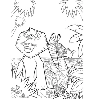 Alex and Marty Coloring Page