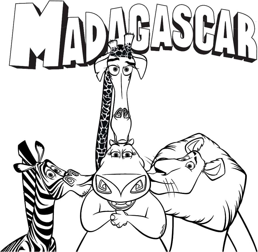 Outline of Madagascar Coloring Page