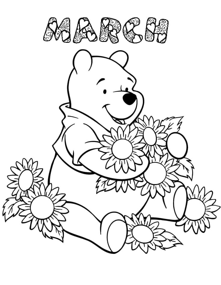 Printable Free March Coloring Page