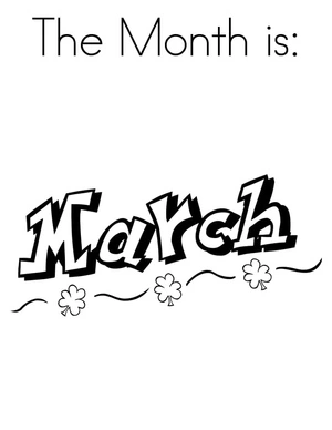 The month of March Coloring Page