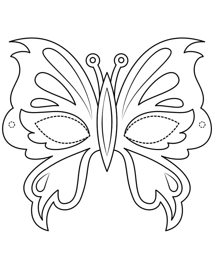 Butterfly for Mardi Gras Coloring Page