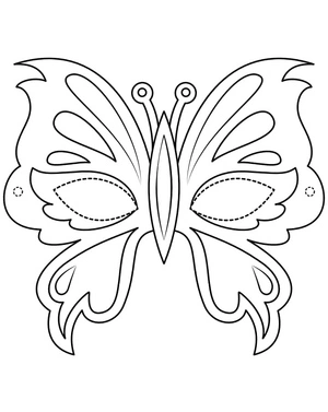 Butterfly for Mardi Gras Coloring Page