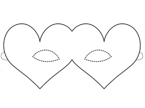 Hearts Mask for Mardi Gras
