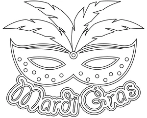 Mardi Gras Mask Coloring Page