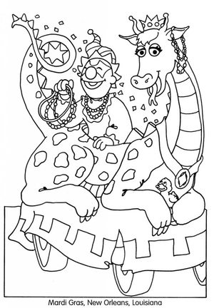 New Orleans Mardi Gras Coloring Page