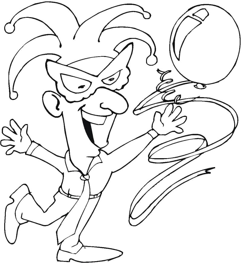Playful Jester Carnival Coloring Page