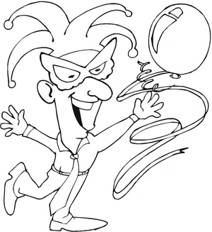 Playful Jester Carnival Coloring Page