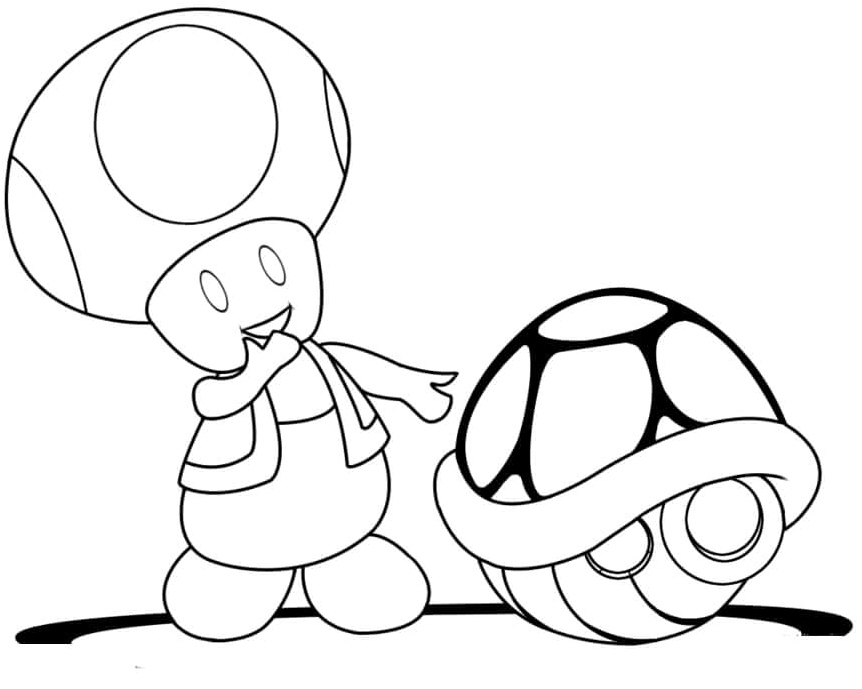 Frog with a Green Shell Coloring Page
