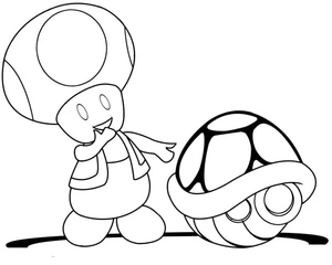Frog with a Green Shell Coloring Page