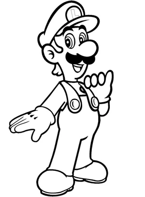 Luigi from the Mario Bros franchise Coloring Page