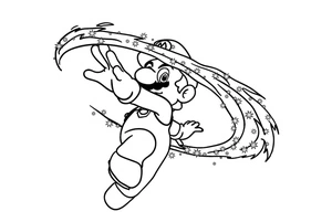 Mario and His Super Abilities Coloring Page