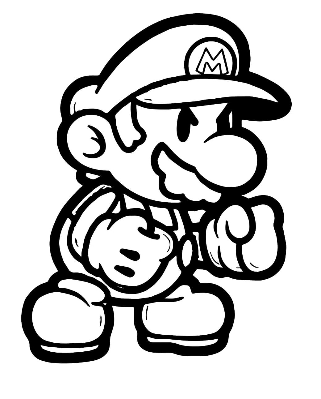 Mario Kickboxing Coloring Page