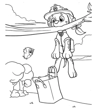 Marshall in the Wild Coloring Page