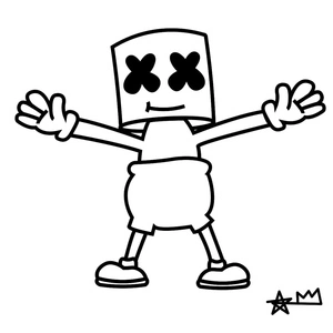 Adorable Marshmallow Coloring Page