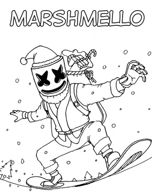 Incredible Marshmello Coloring Page