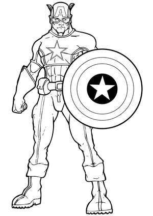 Captain America Standing with Shield