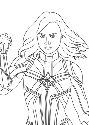Captain Marvel's Portrait Coloring Page