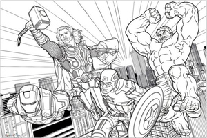 Four Superheroes' Epic Battle