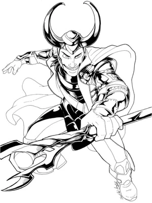 Lighthearted Loki Coloring Page
