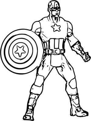 Simple Drawing of Captain America
