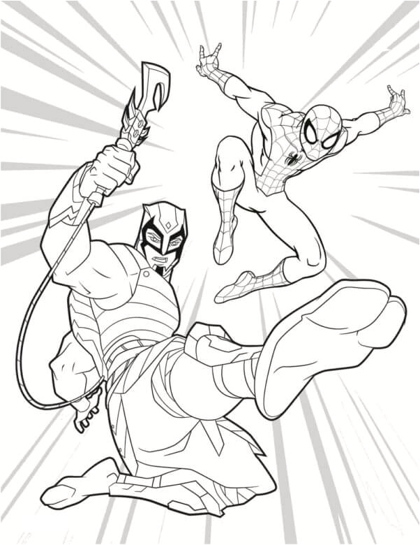 Spider-Man and Friends in Action Coloring Page