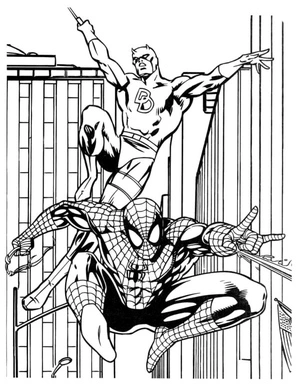 Spiderman and a Friend Coloring Page